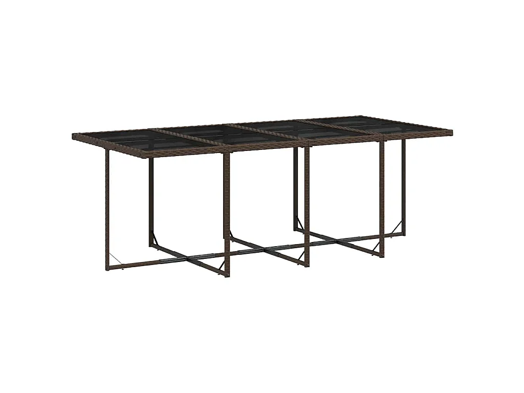 9-tlg. Garten-Essgruppe mit Kissen Braun Poly Rattan