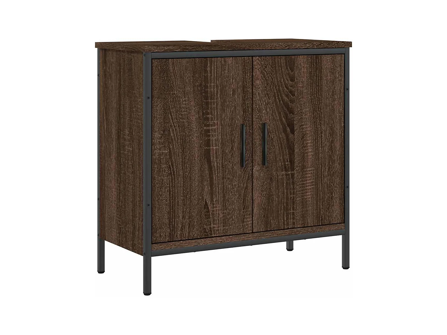 Armoire lavabo de salle de bain chêne marron 60x30x60 cm