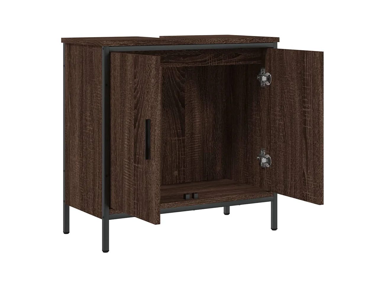 Armoire lavabo de salle de bain chêne marron 60x30x60 cm