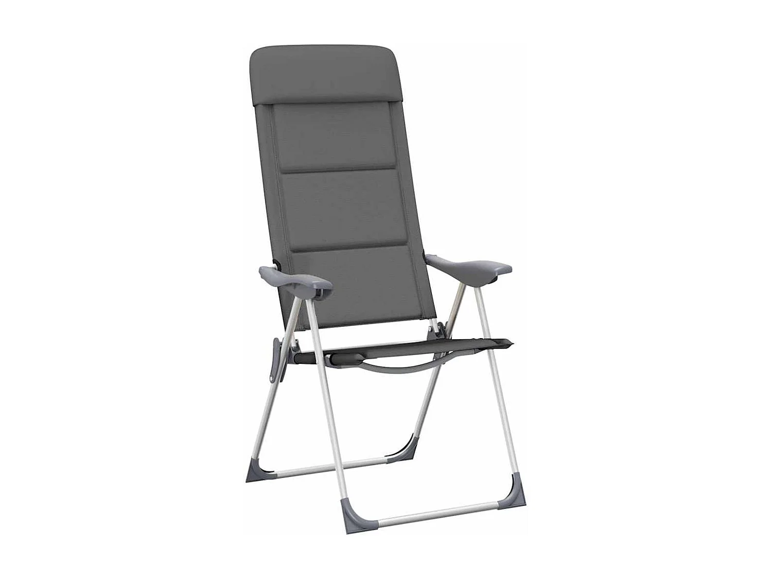 Chaise de camping lot de 2 Gris 58x69x111 cm Aluminium