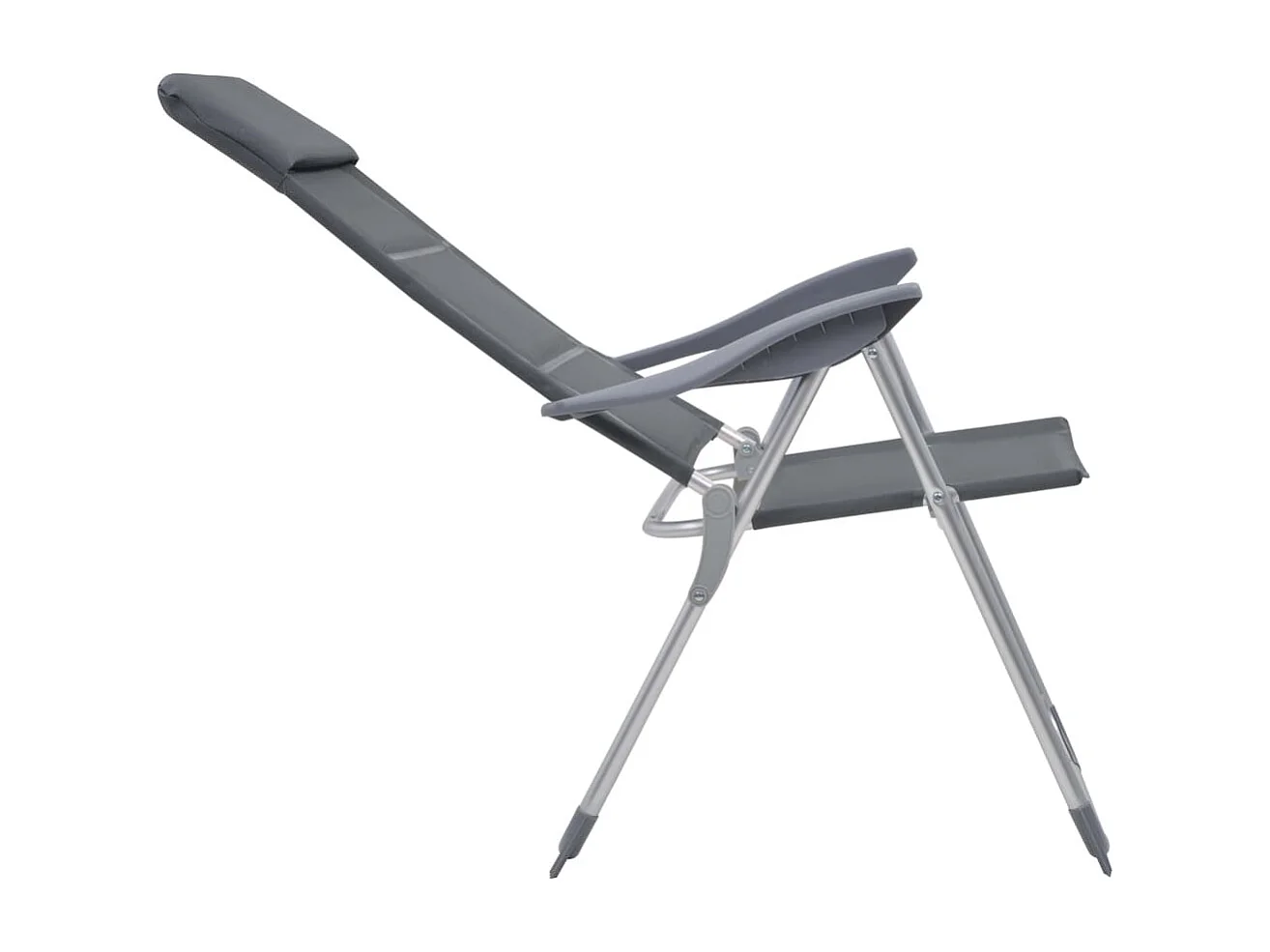 Chaise de camping lot de 2 Gris 58x69x111 cm Aluminium