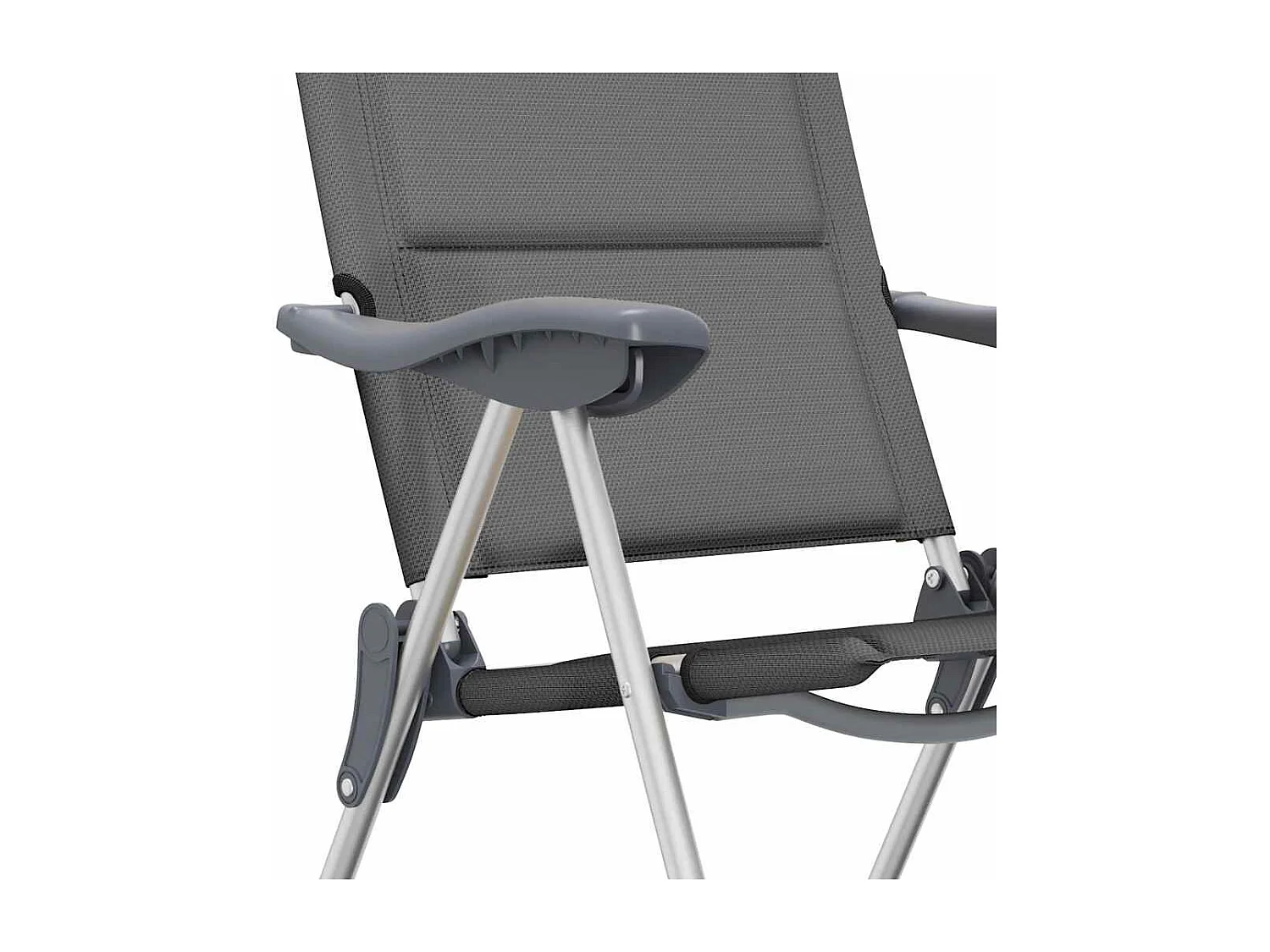 Chaise de camping lot de 2 Gris 58x69x111 cm Aluminium