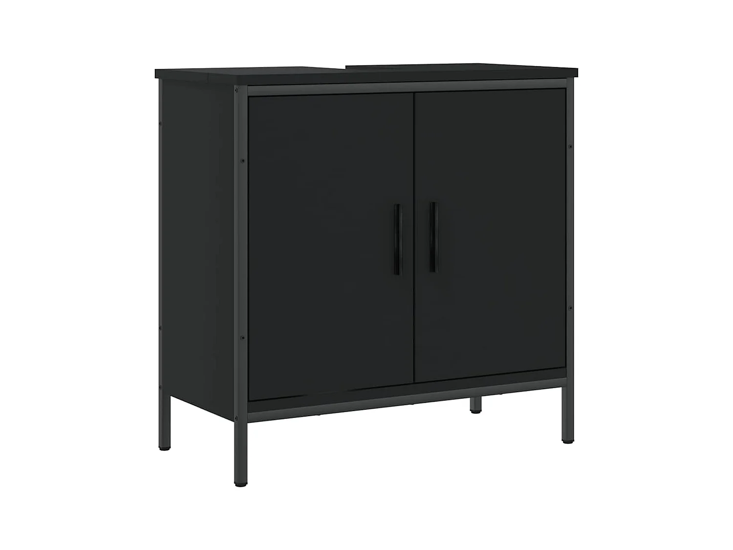 Wastafelkast 60x30x60 cm bewerkt hout zwart