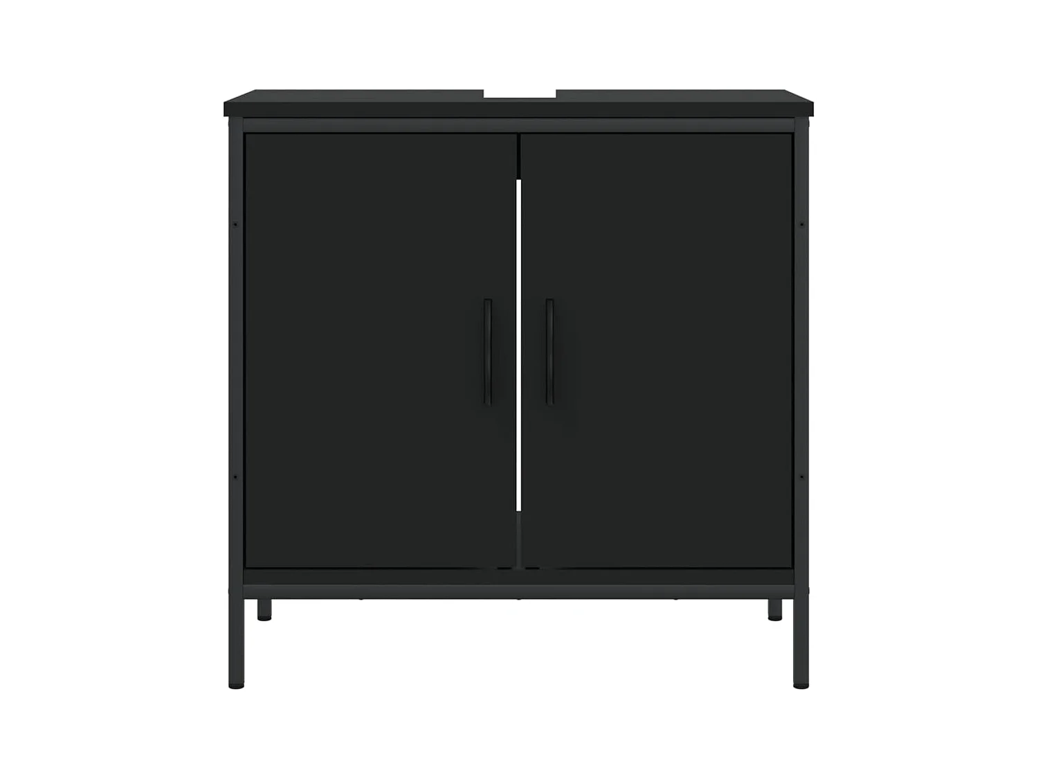 Wastafelkast 60x30x60 cm bewerkt hout zwart