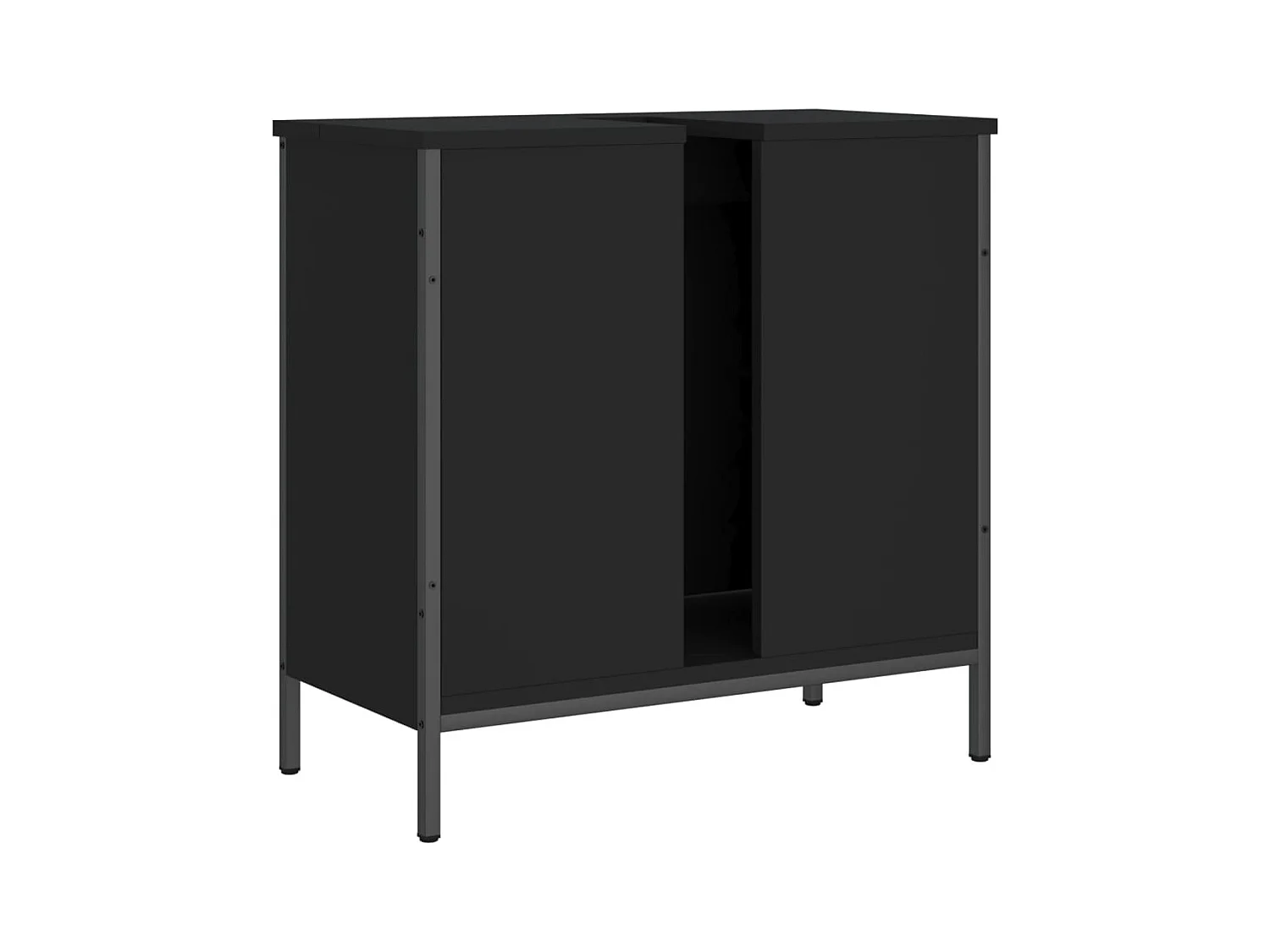 Wastafelkast 60x30x60 cm bewerkt hout zwart