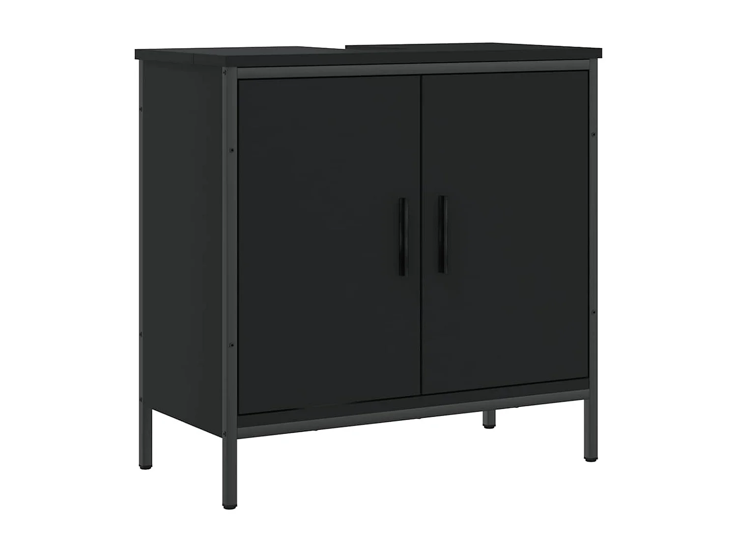 Wastafelkast 60x30x60 cm bewerkt hout zwart