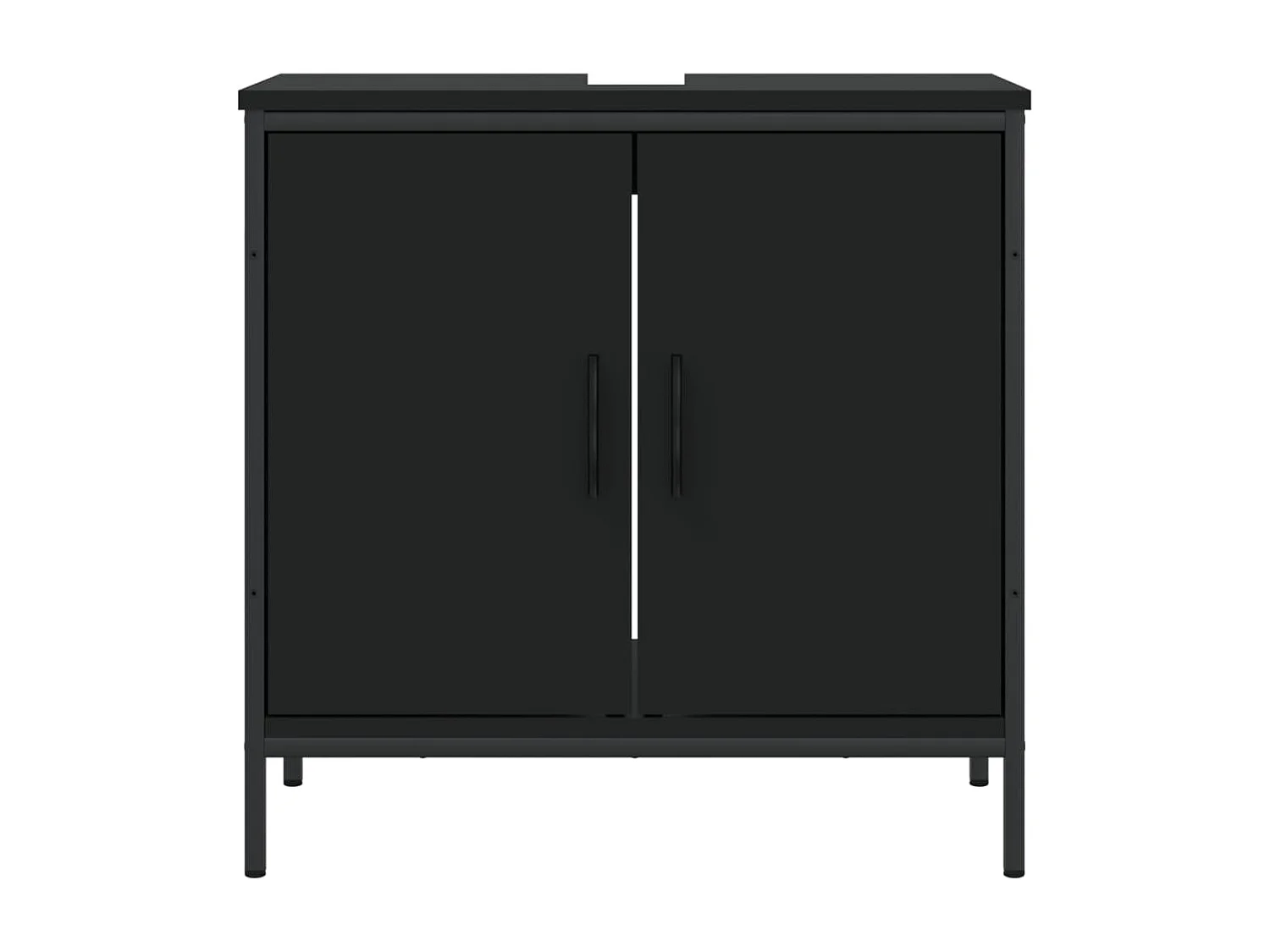 Wastafelkast 60x30x60 cm bewerkt hout zwart