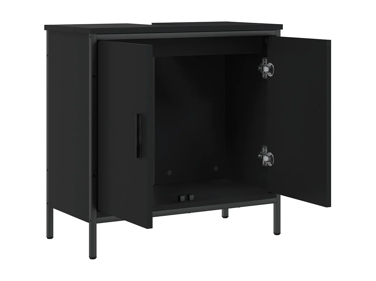 Wastafelkast 60x30x60 cm bewerkt hout zwart