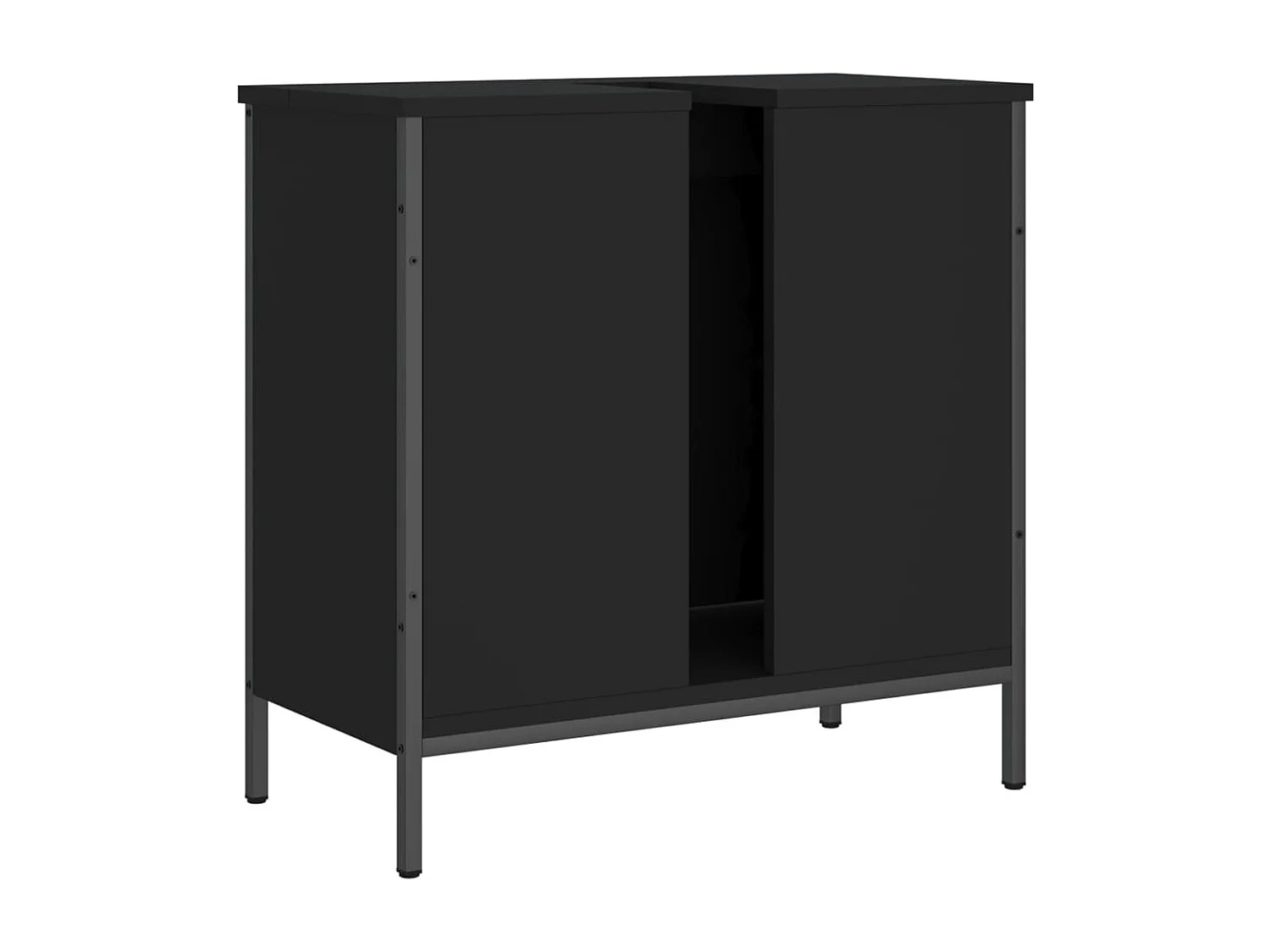 Wastafelkast 60x30x60 cm bewerkt hout zwart