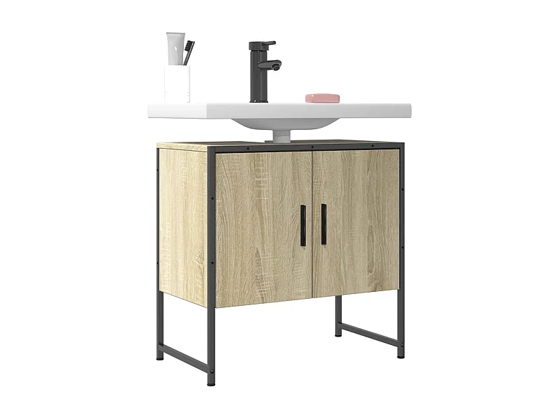 Mobile Lavabo Bagno Rovere Sonoma 60x33x60 cm Legno Multistrato