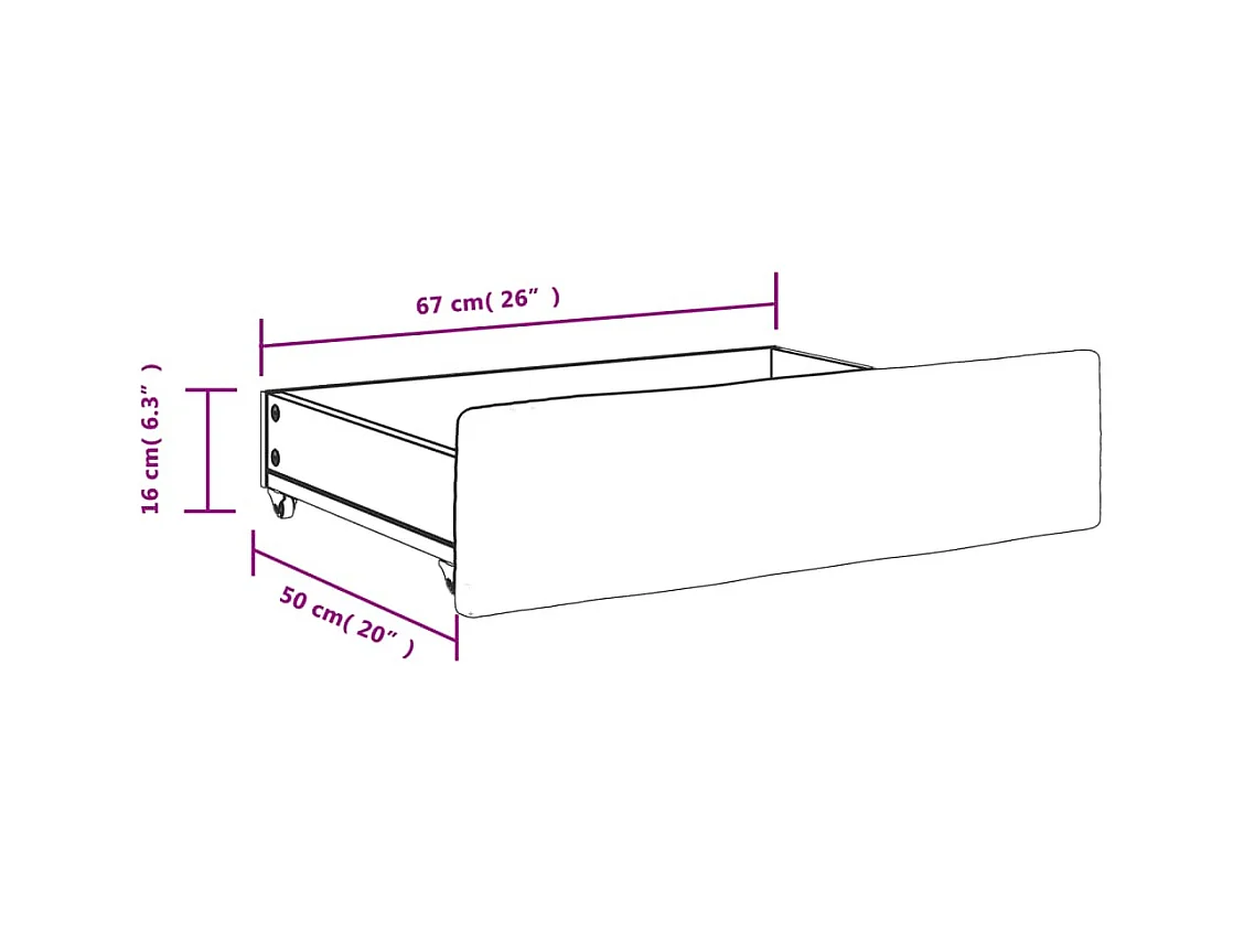 Bettschubladen 2 Stk. Schwarz Holzwerkstoff und Kunstleder