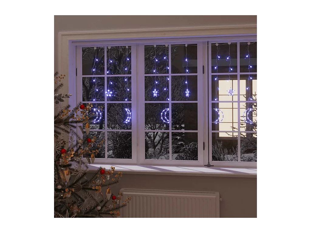 Guirlande lumineuse étoile et lune avec télécommande 138 LED