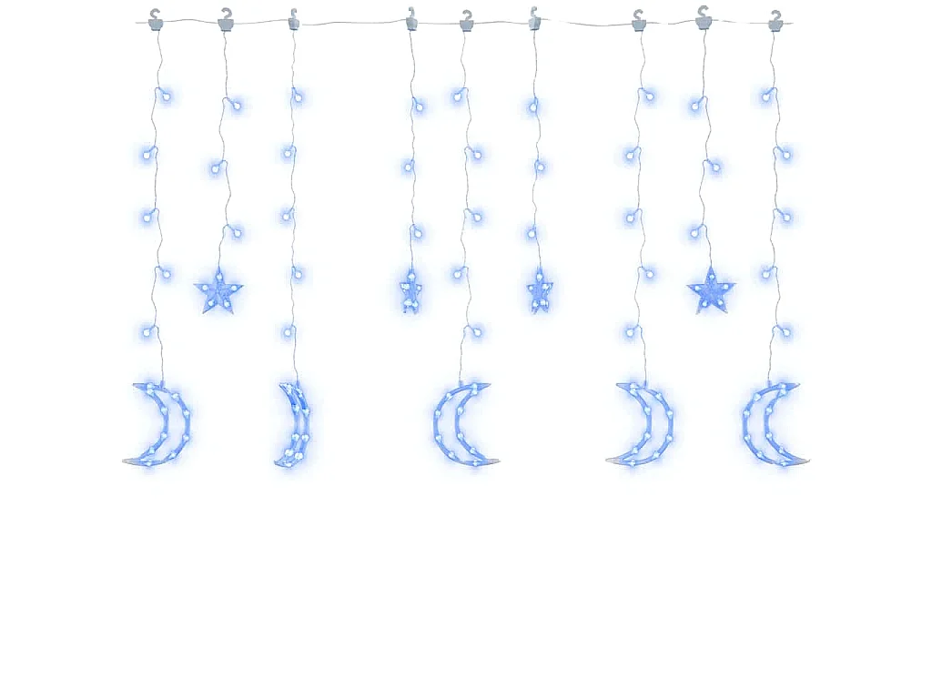 Estrelas e luas de luz c/ controlo remoto 138 LEDs azul