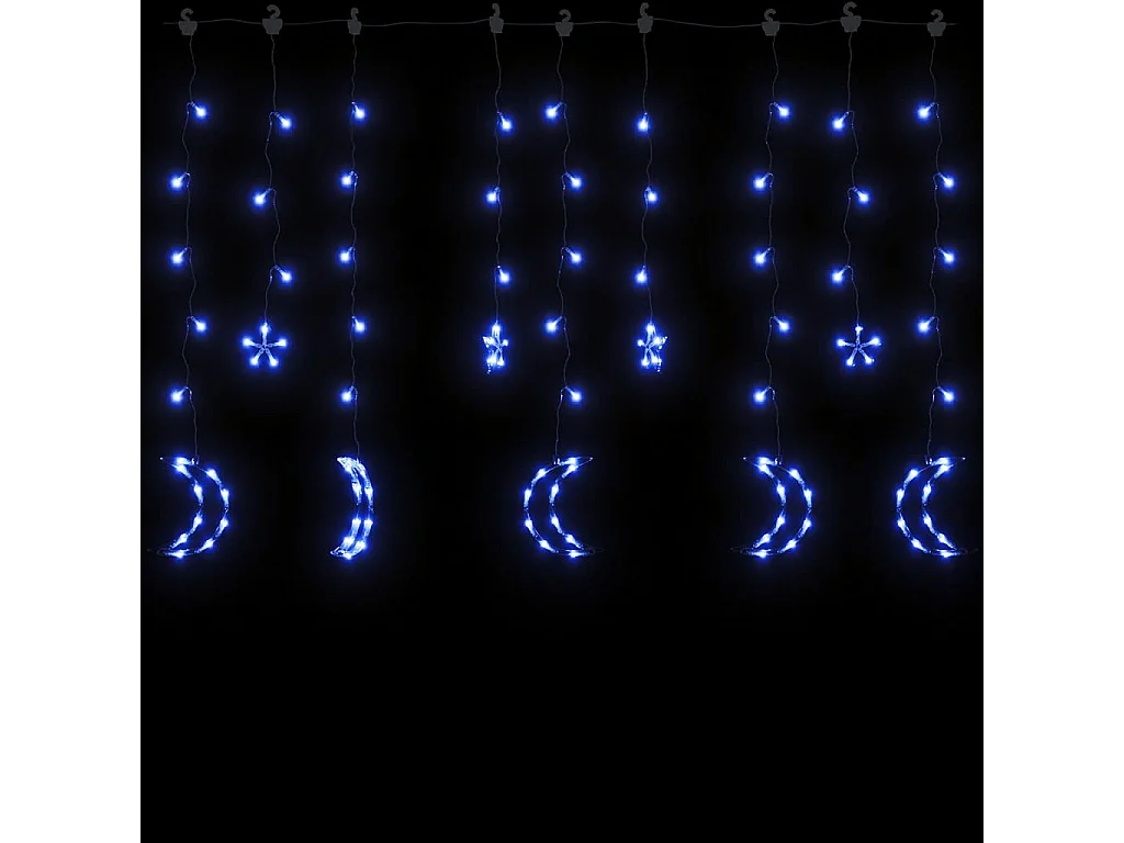 Estrelas e luas de luz c/ controlo remoto 138 LEDs azul