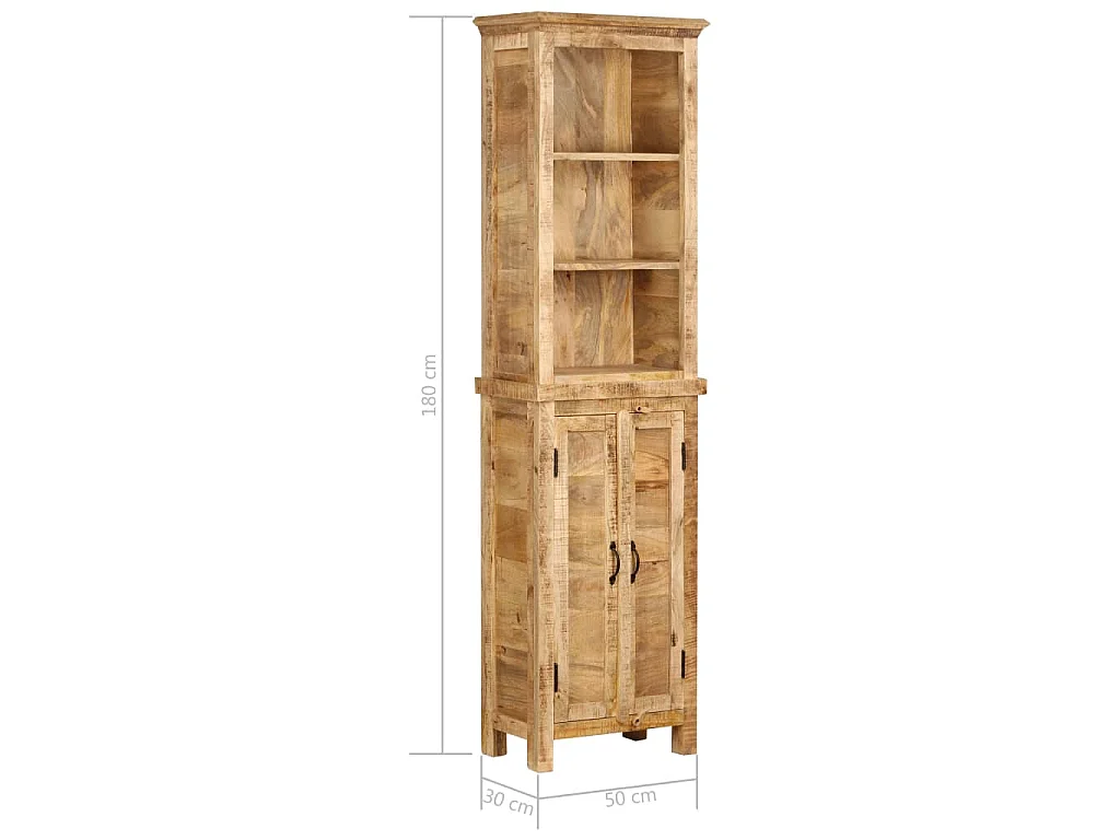 Libreria 50x30x180 cm in Legno Massello di Mango