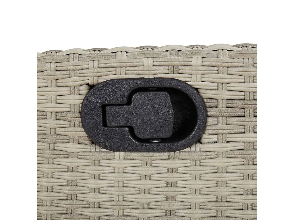 Set Pranzo da Giardino 3pz con Cuscini Grigio Chiaro Polyrattan
