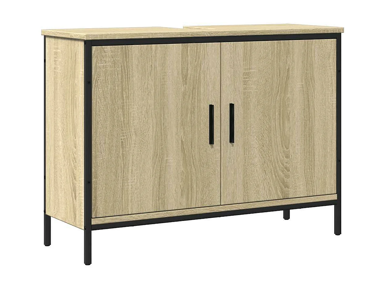 Armoire lavabo de salle de bain chêne sonoma 80x30x60 cm