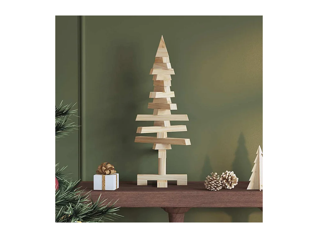 Arbre de Noël en bois pour décoration 60 cm bois massif de pin
