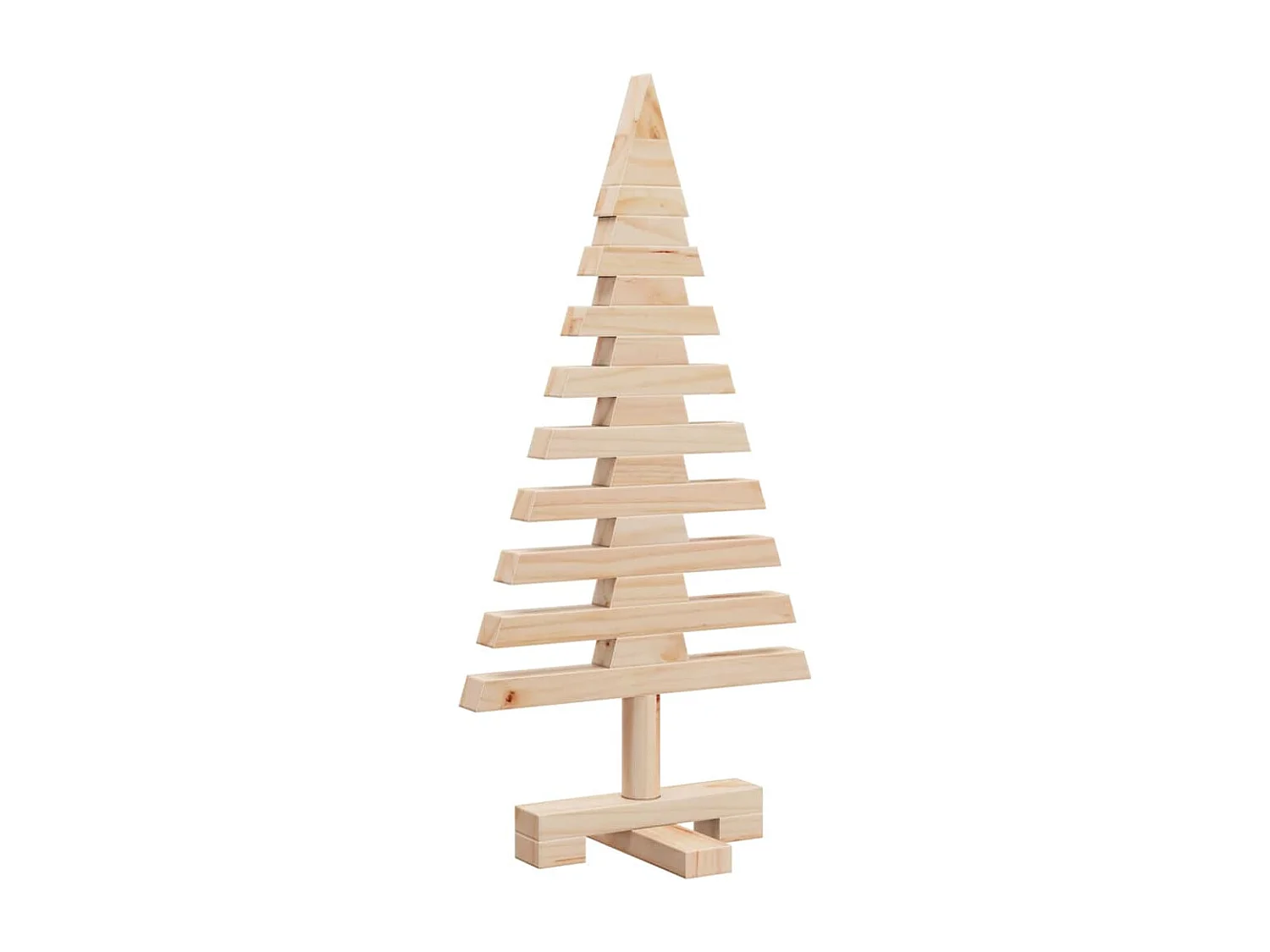 Albero di Natale Decorativo in Legno 60 cm Legno Massello Pino