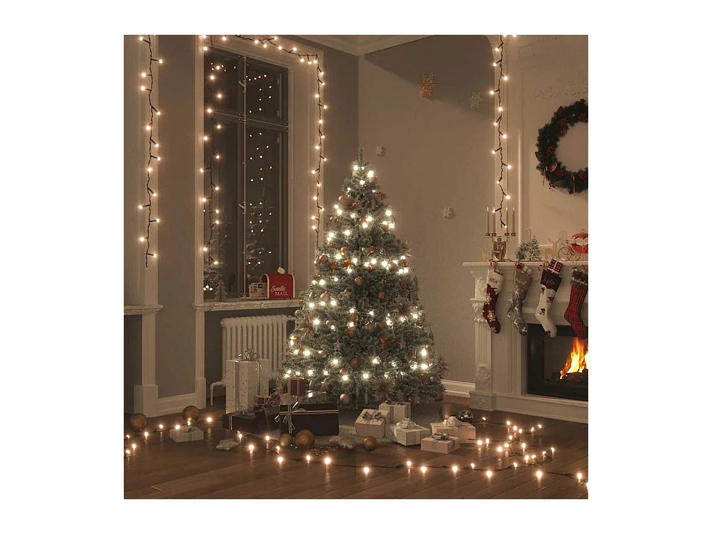 Guirlande lumineuse 400 LED 40 m 8 effets lumineux Blanc chaud