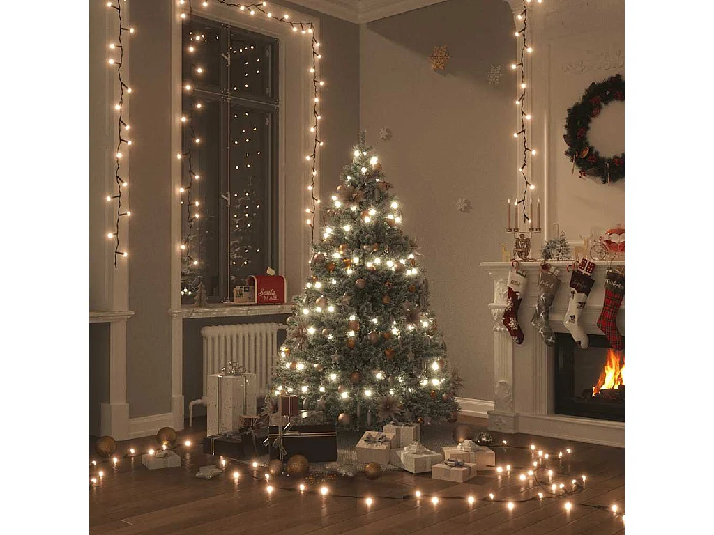 Lichtsnoer met 400 LED's met 8 lichteffecten 40 m warmwit