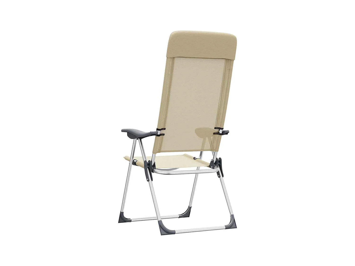 Campingstoelen 2 st inklapbaar aluminium crèmewit