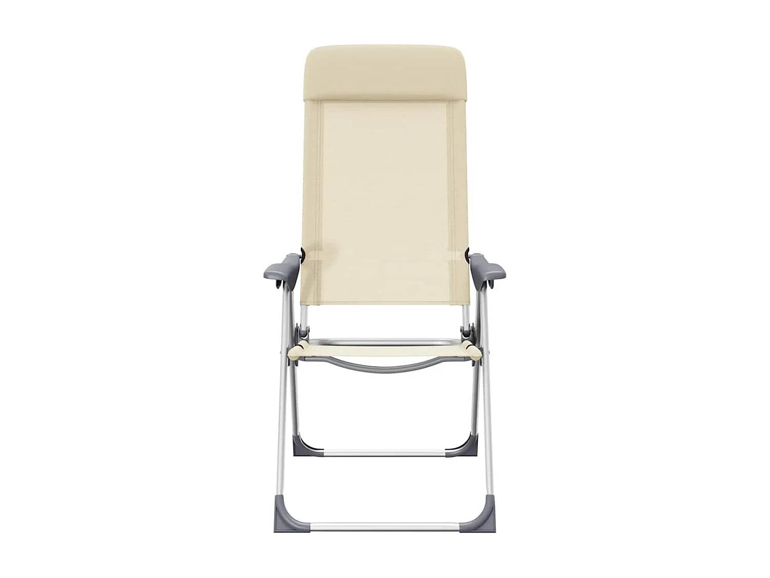Chaises de camping pliables lot de 2 Crème Aluminium