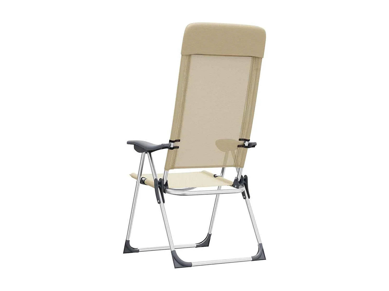 Chaises de camping pliables lot de 2 Crème Aluminium