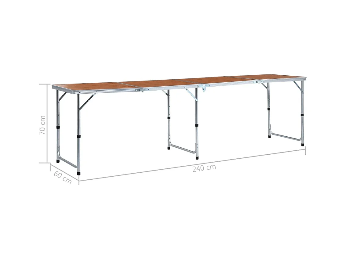 Campingtafel inklapbaar 240x60 cm aluminium