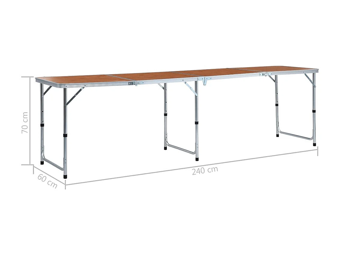 Table pliable de camping Aluminium 240x60 cm
