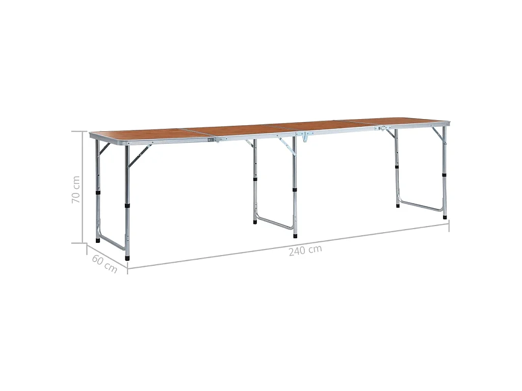 Table pliable de camping Aluminium 240x60 cm