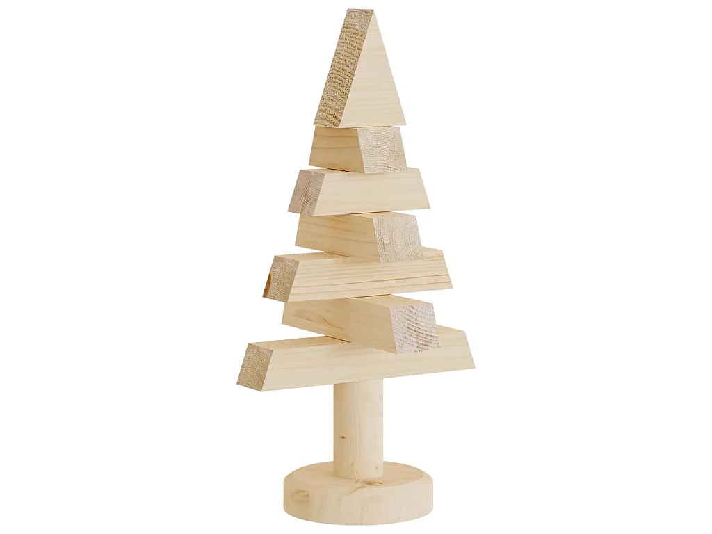 Arbres de Noël en bois pour décoration 2 pcs 30 cm pin massif