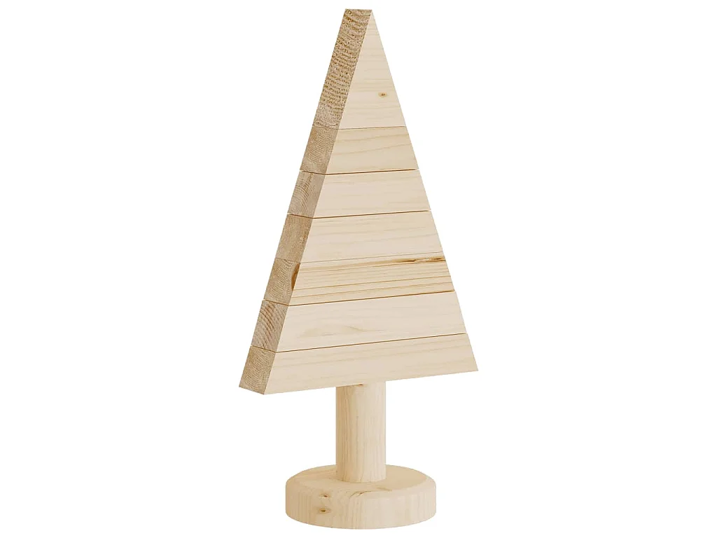 Arbres de Noël en bois pour décoration 2 pcs 30 cm pin massif