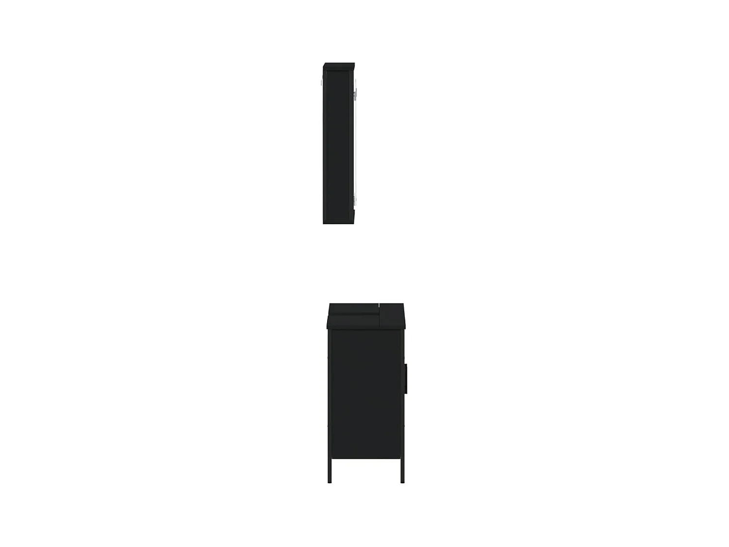 Set Mobili da Bagno 2 pz Nero in Legno Multistrato