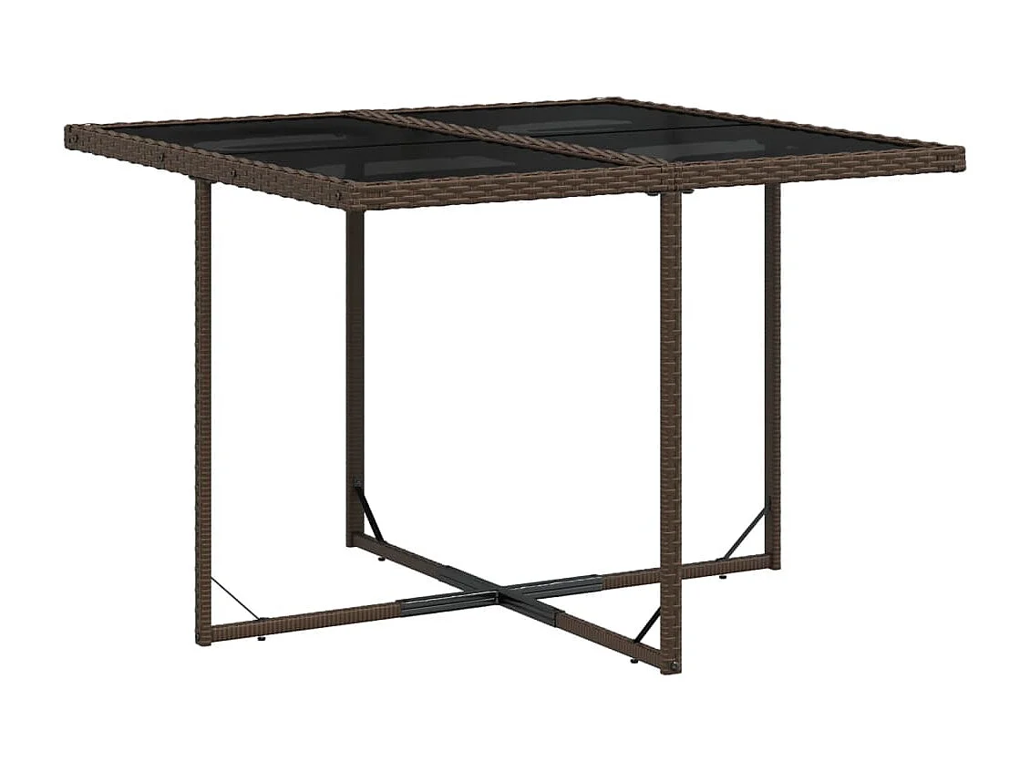 5-delige Tuinset met kussens poly rattan bruin