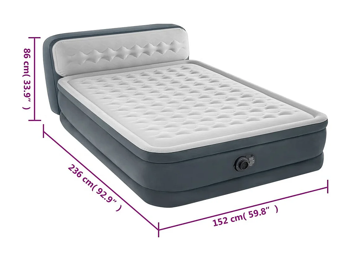 Cama inflable Dura-Beam Deluxe Ultra Plush Headboard 86 cm