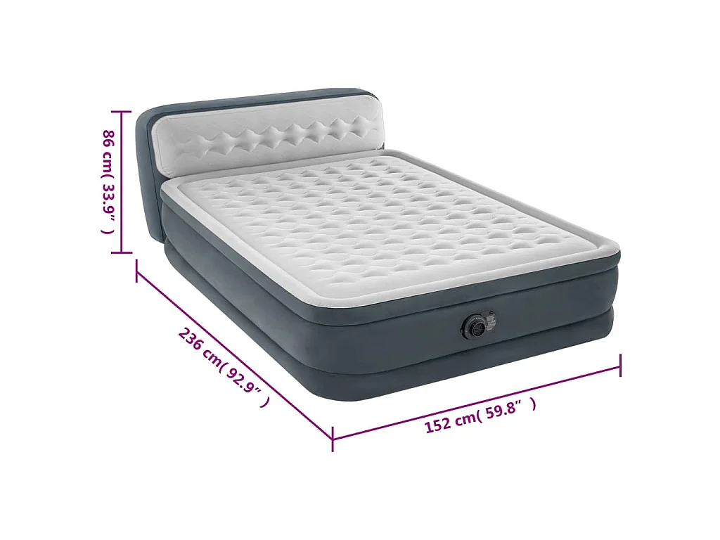 Cama inflable Dura-Beam Deluxe Ultra Plush Headboard 86 cm