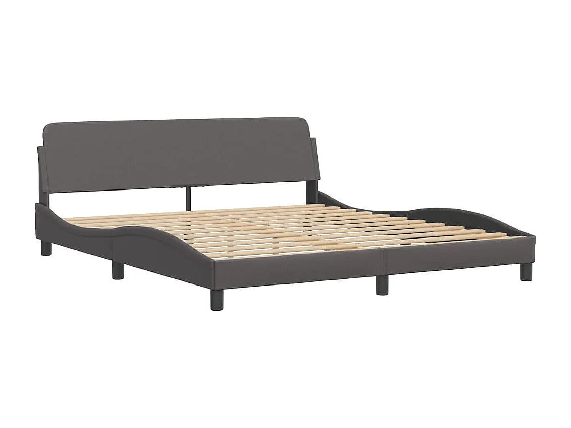 Lit Viana avec matelas gris 180x200 cm similicuir