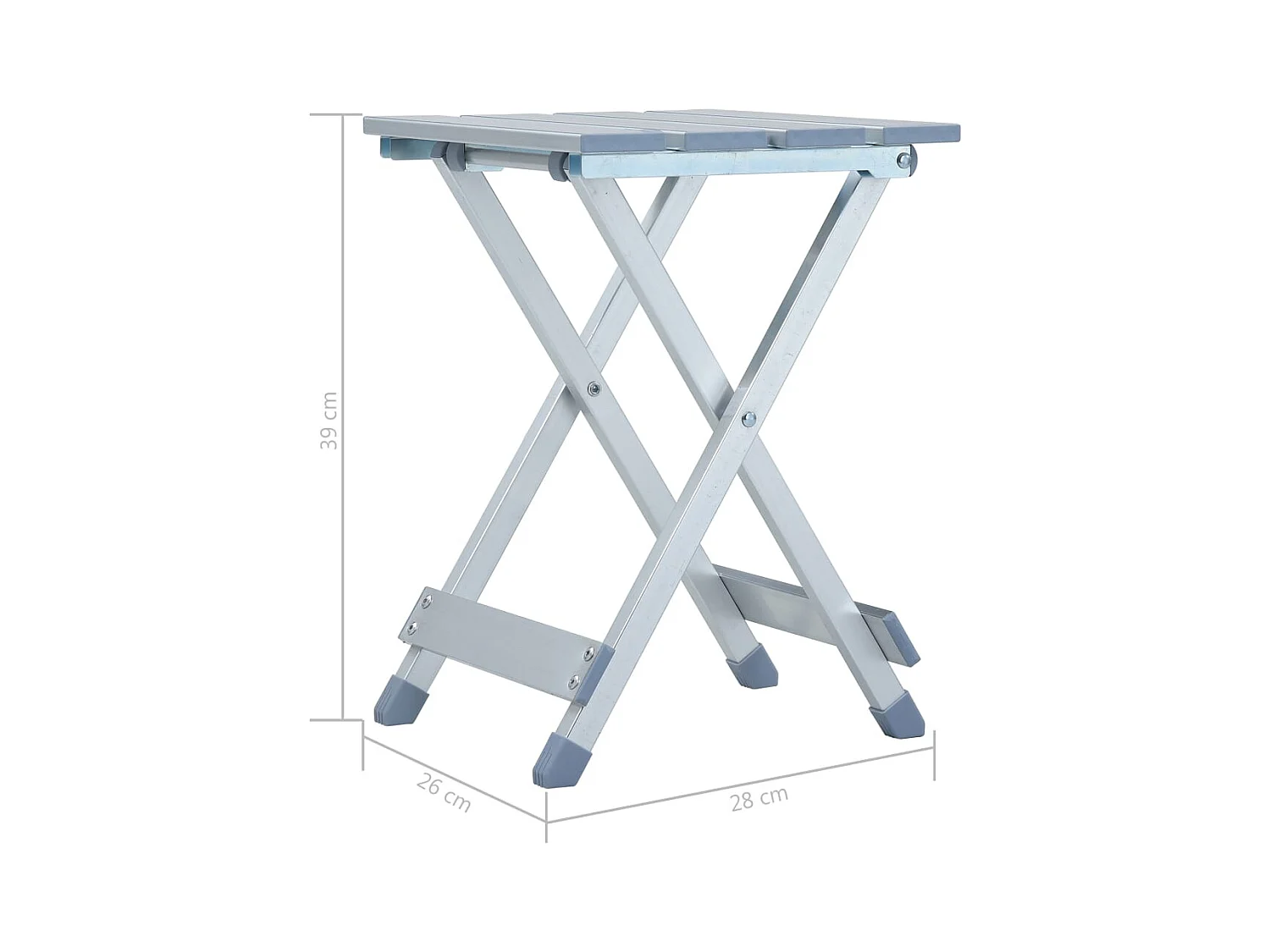 Sgabello da Campeggio in Alluminio 28x26x39 cm