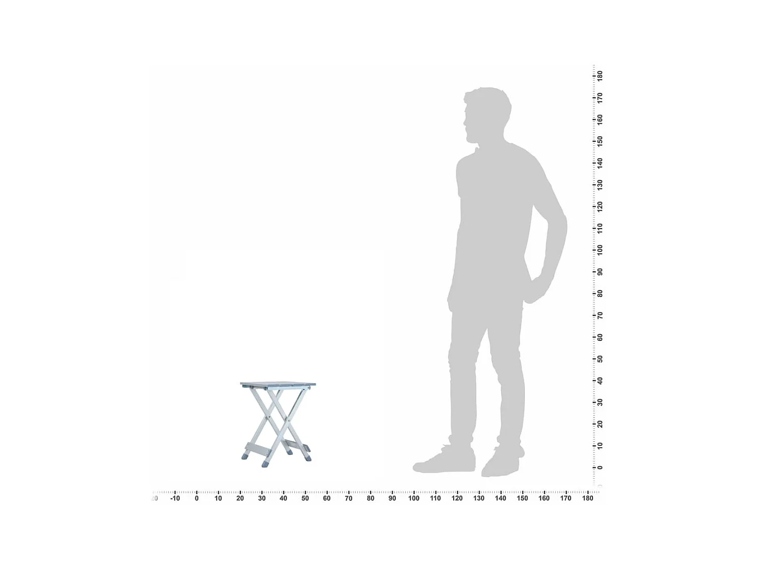 Sgabello da Campeggio in Alluminio 28x26x39 cm