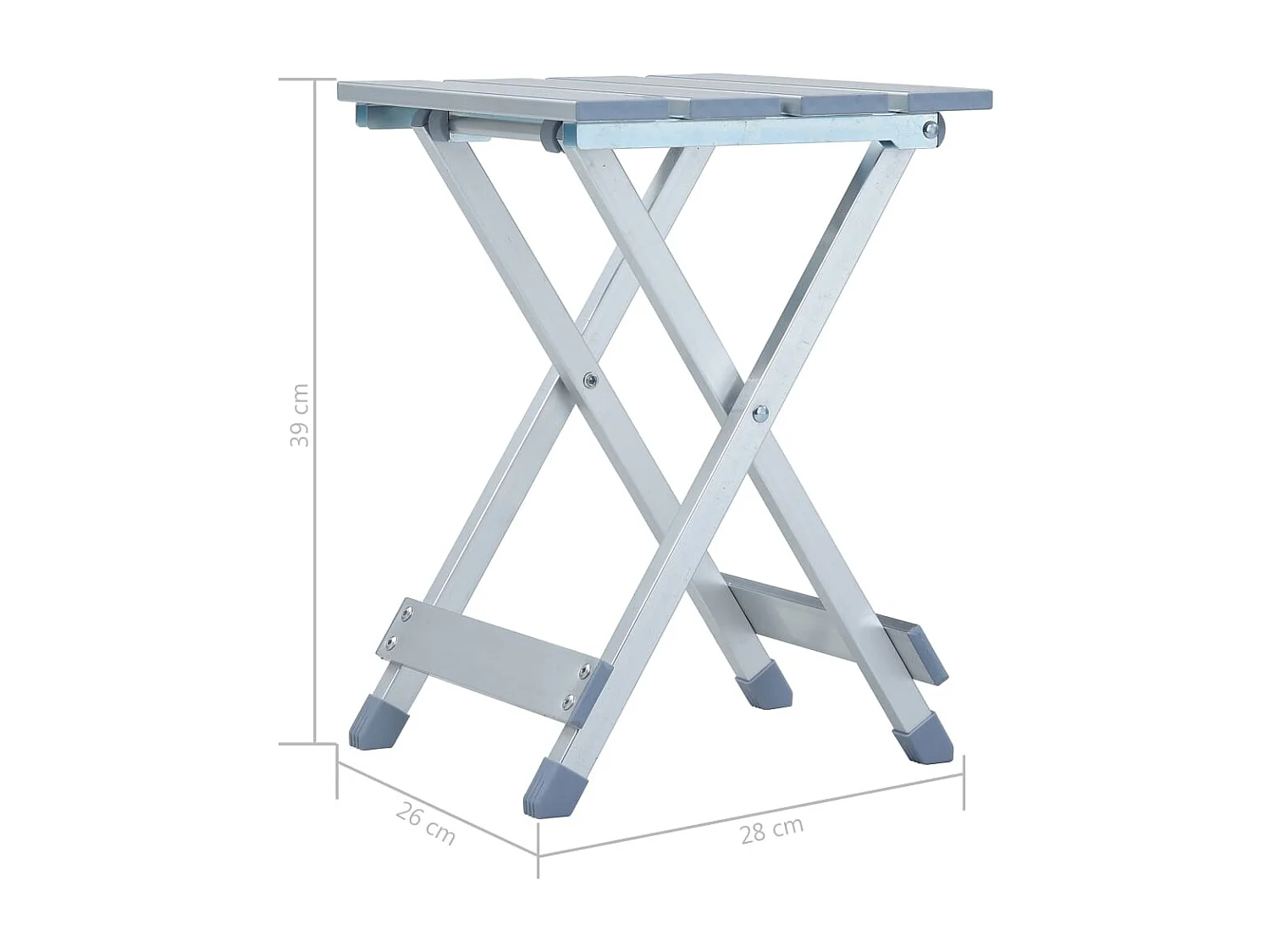 Tabouret de camping Aluminium 28x26x39 cm
