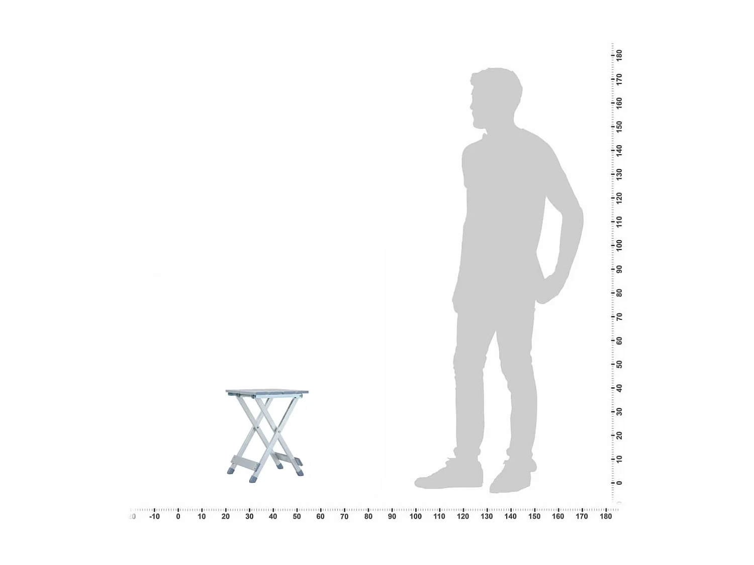 Tabouret de camping Aluminium 28x26x39 cm