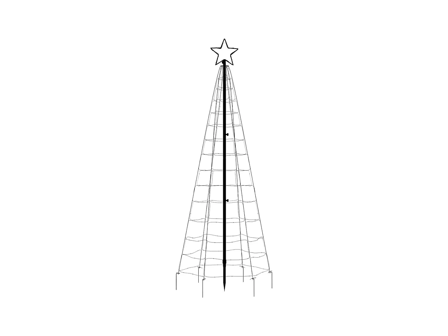 Árbol de Navidad LED con estacas 220 LEDs de colores 180 cm