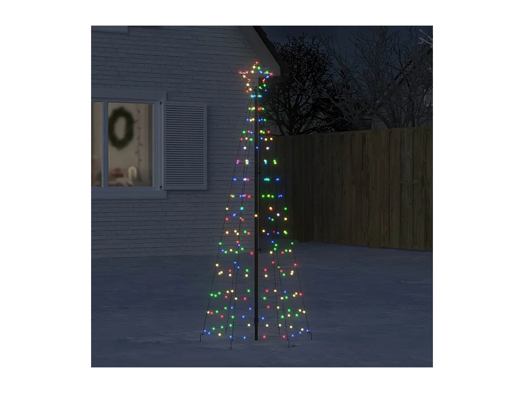 Sapin de Noël à LED avec piquets 220 LED colorées 180 cm