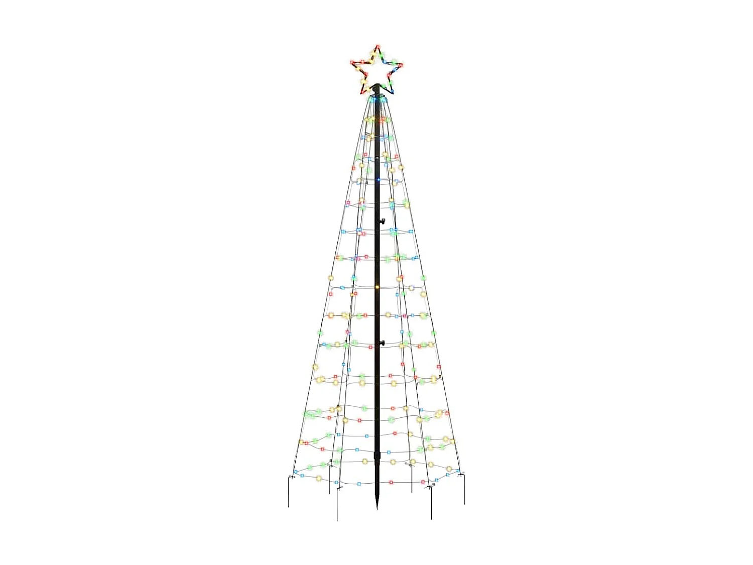 Sapin de Noël à LED avec piquets 220 LED colorées 180 cm
