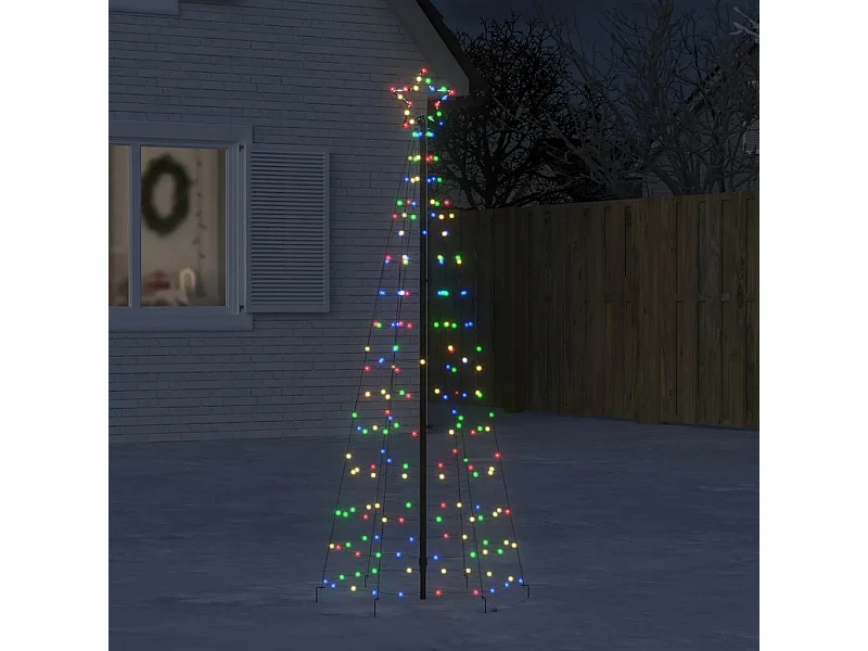Sapin de Noël à LED avec piquets 220 LED colorées 180 cm