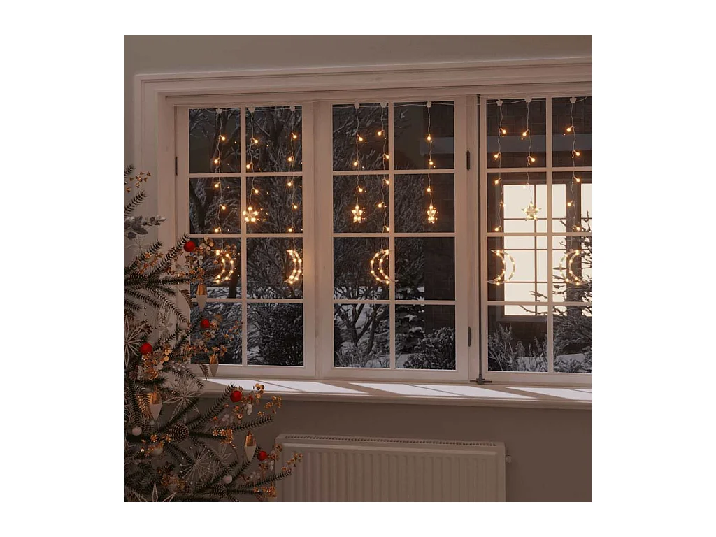 Guirlande lumineuse étoile et lune avec télécommande 138 LED