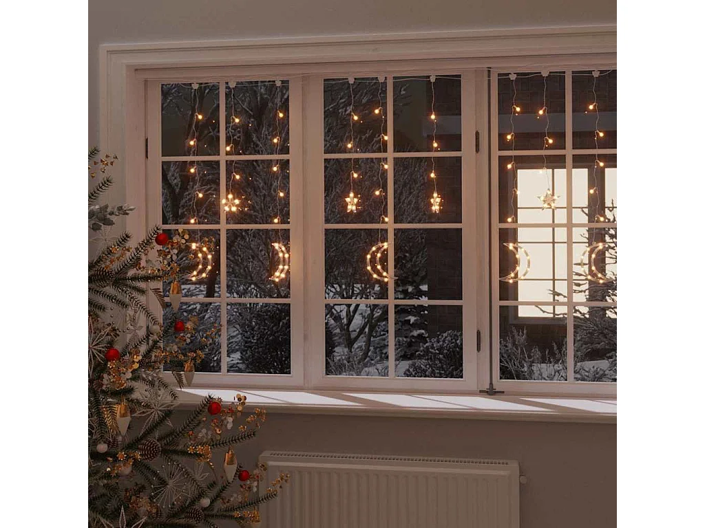 Guirlande lumineuse étoile et lune avec télécommande 138 LED