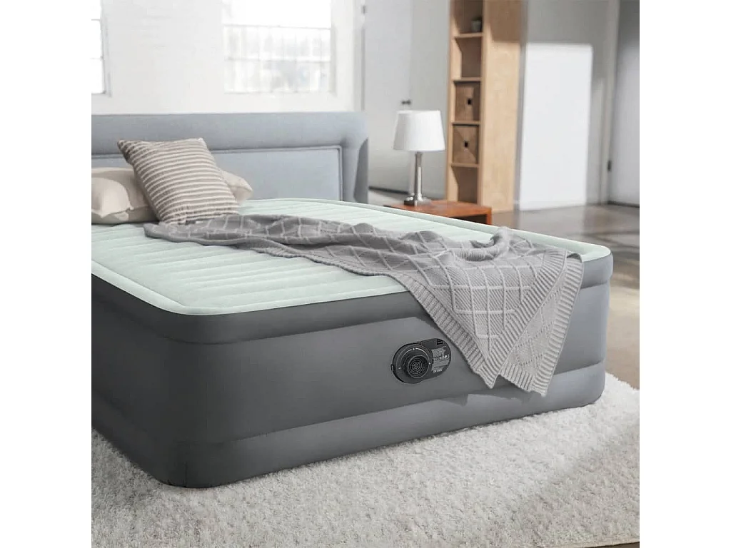 Lit gonflable PremAire blanc et gris Queen Size 152x203x46 cm