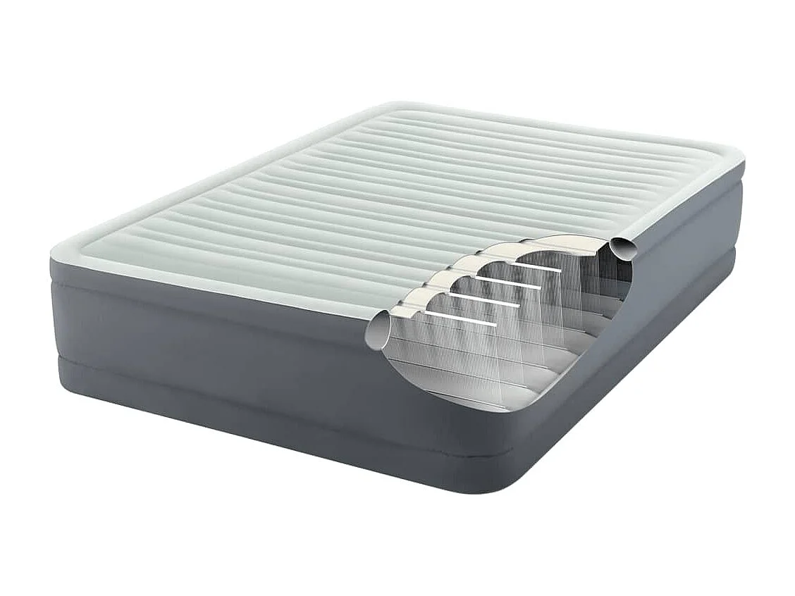 Lit gonflable PremAire blanc et gris Queen Size 152x203x46 cm